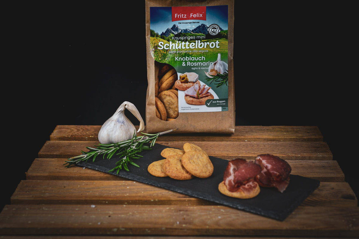 Mini Schüttelbrot mit Knoblauch & Rosmarin